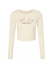 Cats Embroidered Micro Rib Long Sleeved Tee