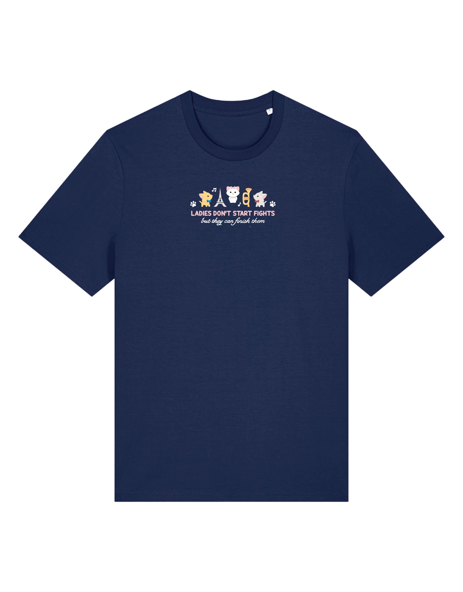 Cats Embroidered Organic Cotton T-Shirt