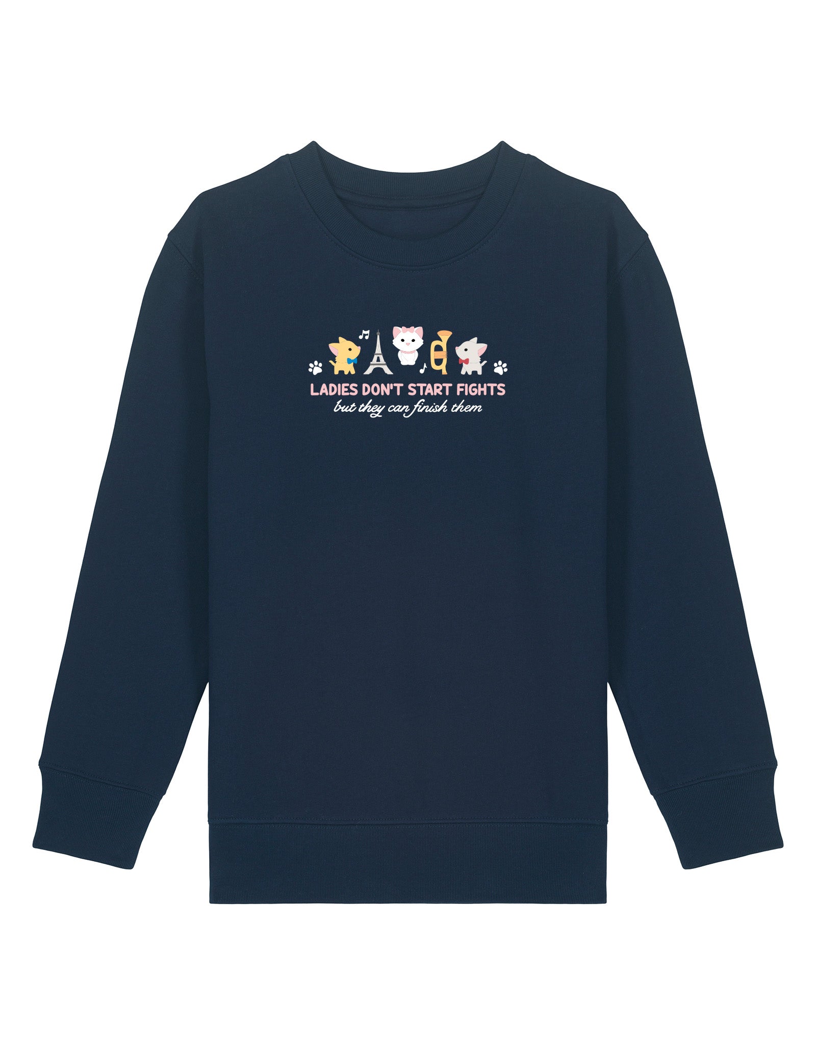 Cats Embroidered Organic Cotton Childrens Sweatshirt