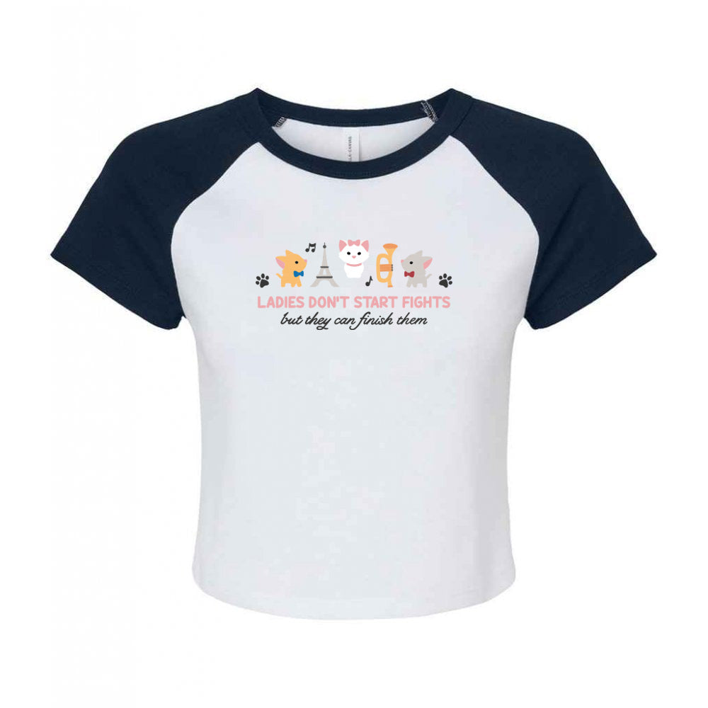 Cats Embroidered Micro Rib Baby Tee