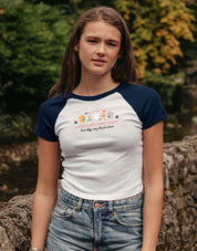 Cats Embroidered Micro Rib Baby Tee