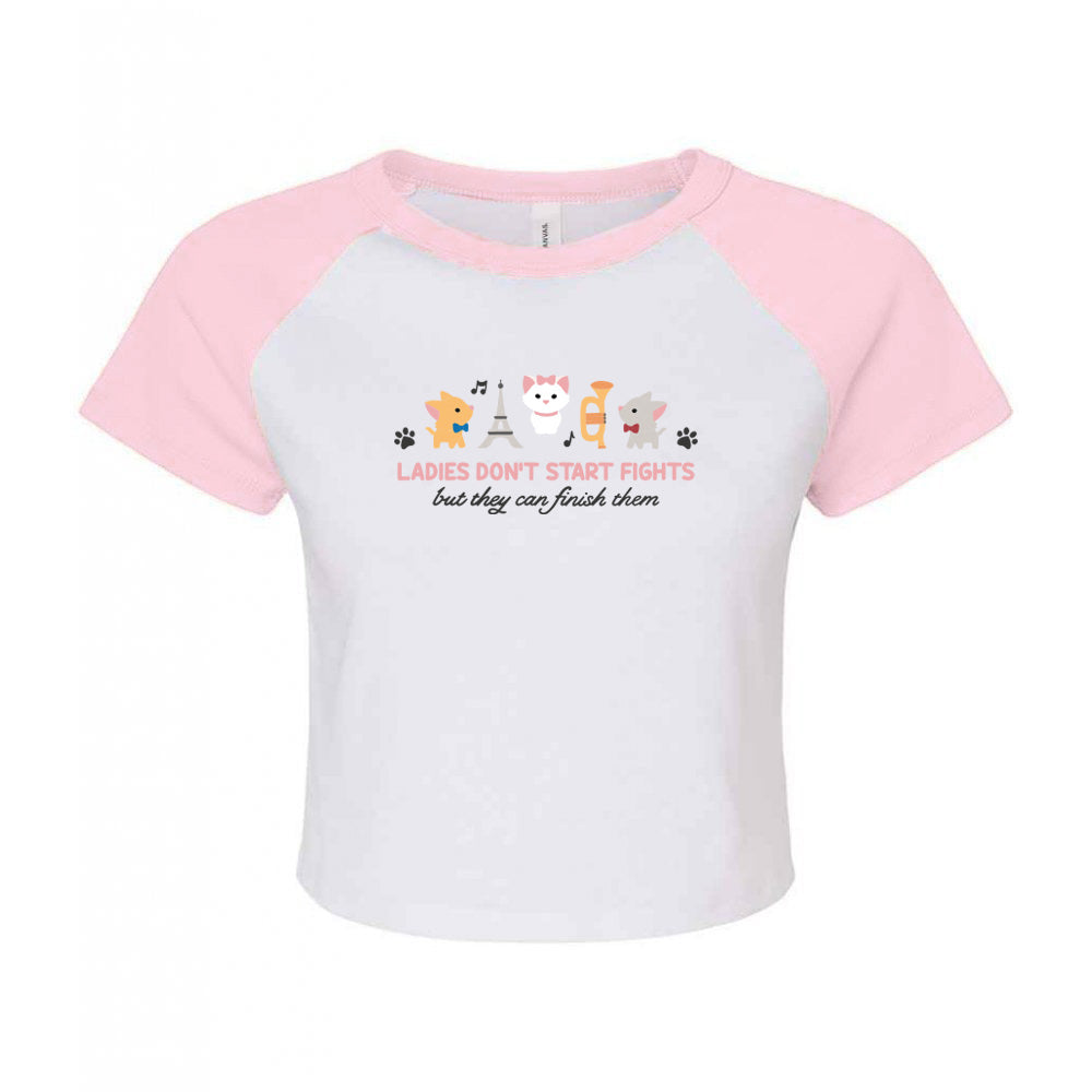 Cats Embroidered Micro Rib Baby Tee