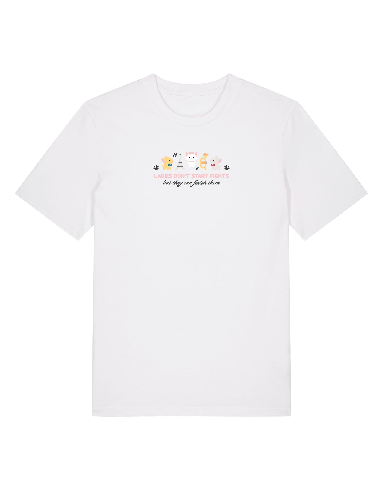 Cats Embroidered Organic Cotton T-Shirt