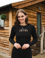 Christmas Club Embroidered Micro Rib Long Sleeved Tee