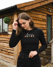 Christmas Club Embroidered Micro Rib Long Sleeved Tee