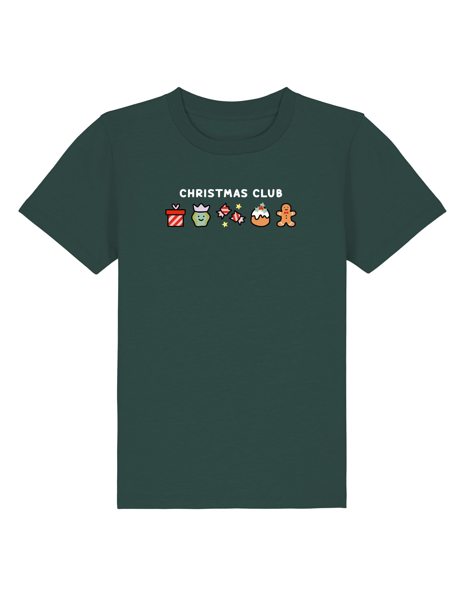 Christmas Club Embroidered Organic Cotton Childrens T-Shirt