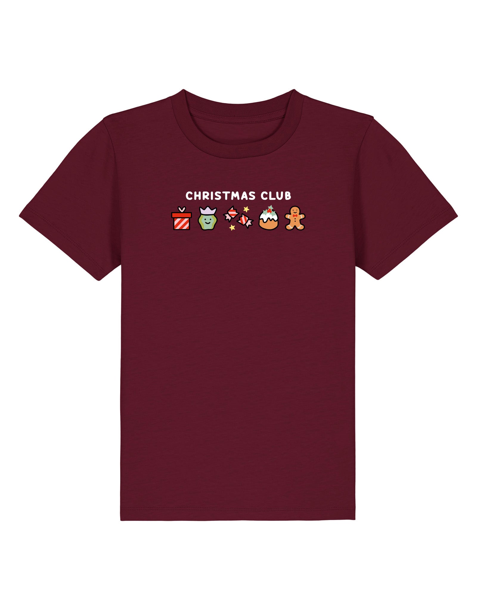 Christmas Club Embroidered Organic Cotton Childrens T-Shirt
