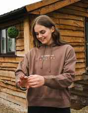 Christmas Club Embroidered Boxy Organic Cotton Hoodie