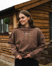 Christmas Club Embroidered Boxy Organic Cotton Hoodie