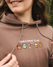 Christmas Club Embroidered Boxy Organic Cotton Hoodie