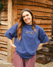 Christmas Club Embroidered Oversized Organic Cotton Tee