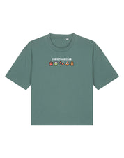 Christmas Club Embroidered Boxy Organic Cotton Tee