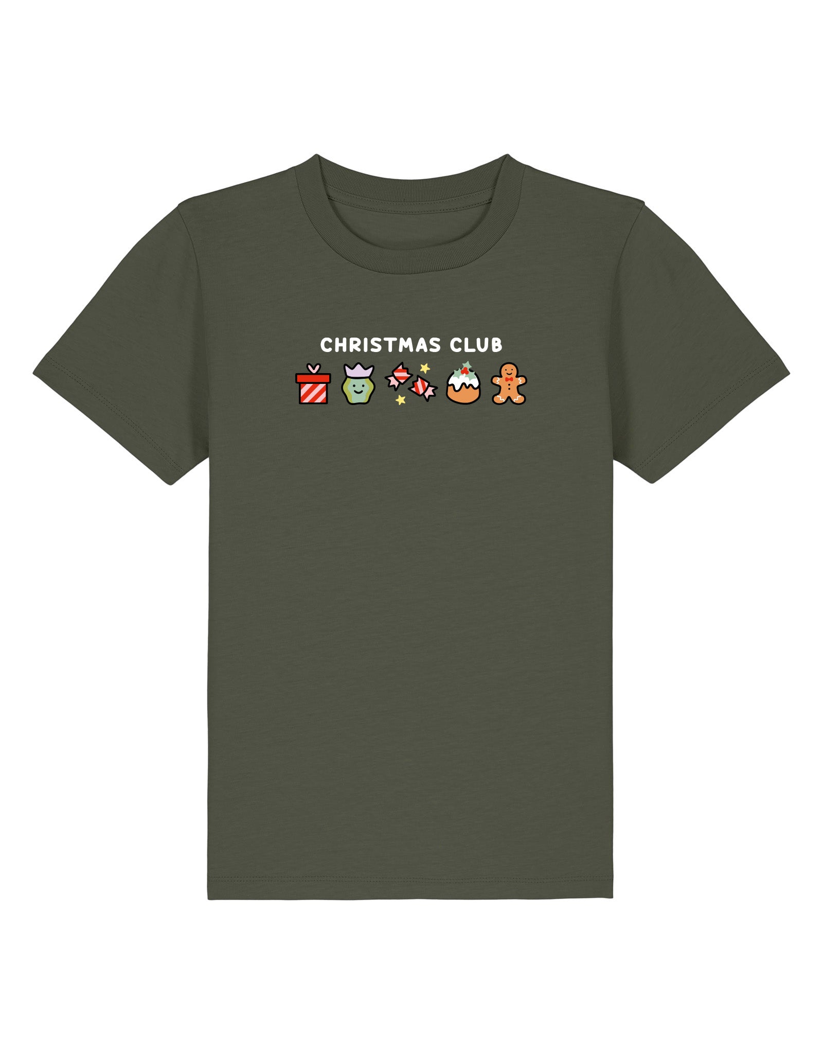 Christmas Club Embroidered Organic Cotton Childrens T-Shirt