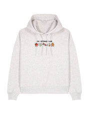 Christmas Club Embroidered Boxy Organic Cotton Hoodie