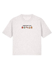 Christmas Club Embroidered Boxy Organic Cotton Tee