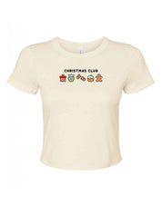 Christmas Club Embroidered Micro Rib Baby Tee