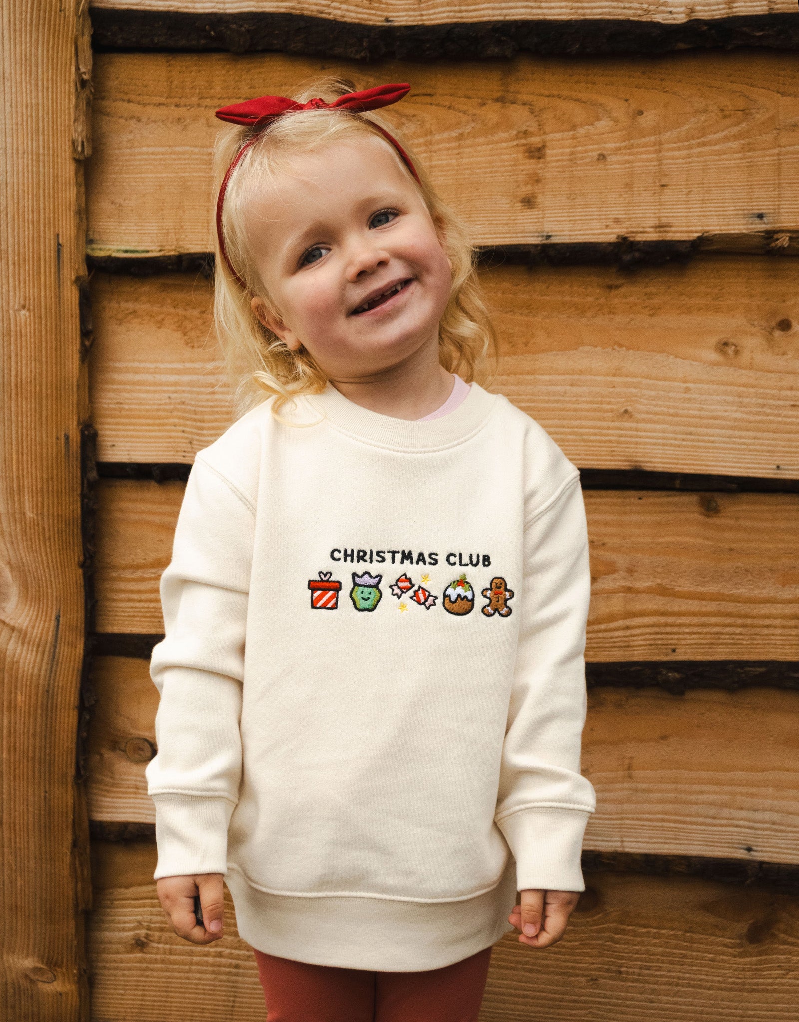 Christmas Club Embroidered Organic Cotton Childrens Sweatshirt