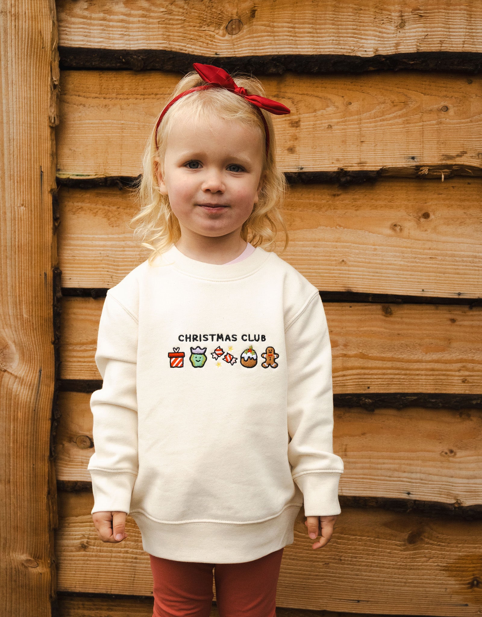Christmas Club Embroidered Organic Cotton Childrens Sweatshirt