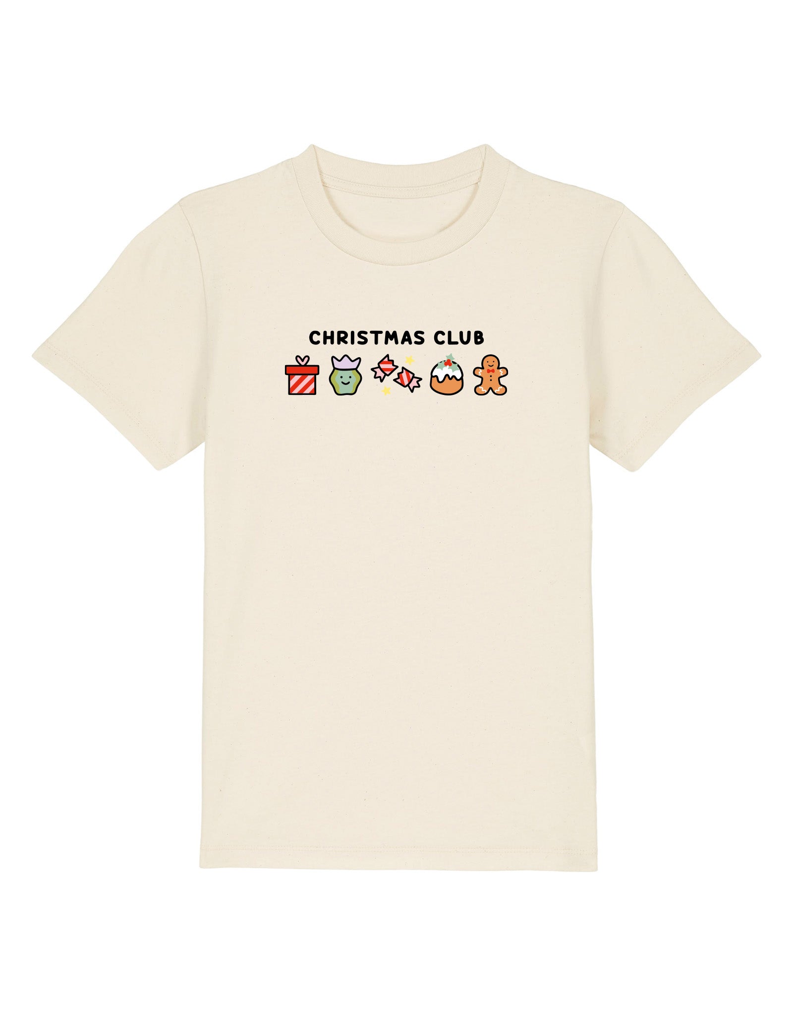Christmas Club Embroidered Organic Cotton Childrens T-Shirt