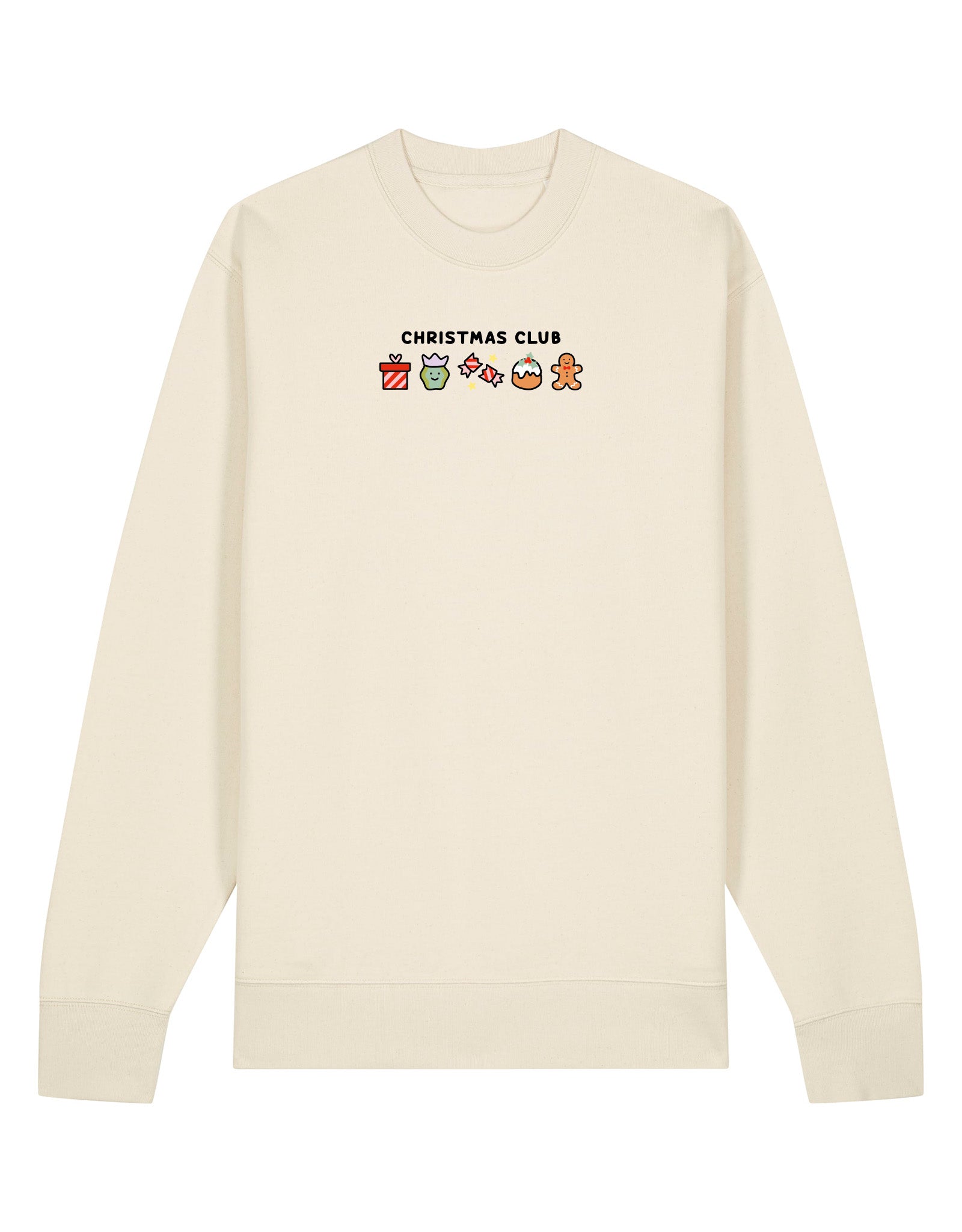 Christmas Club Embroidered Organic Cotton Sweatshirt