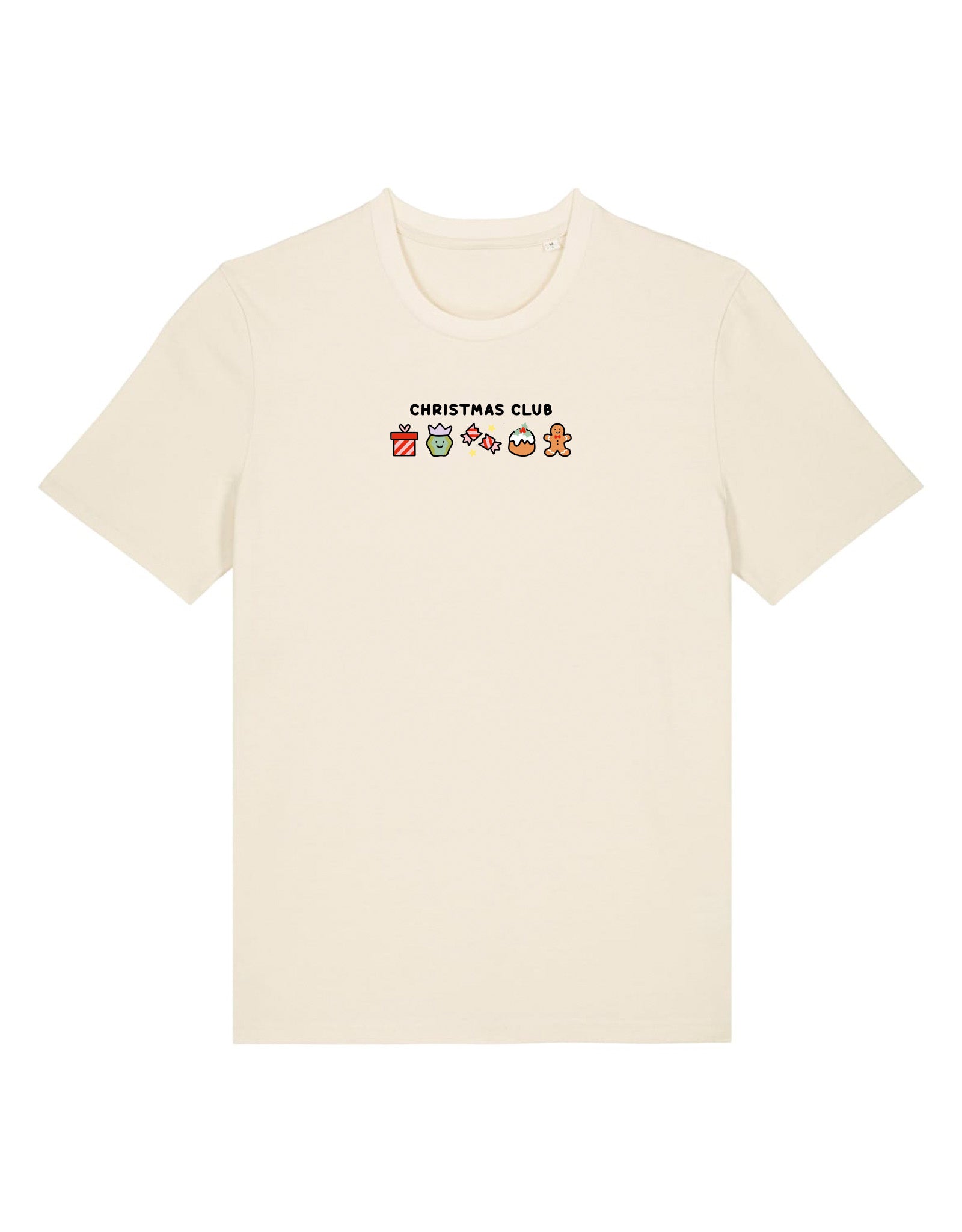 Christmas Club Embroidered Organic Cotton T-Shirt