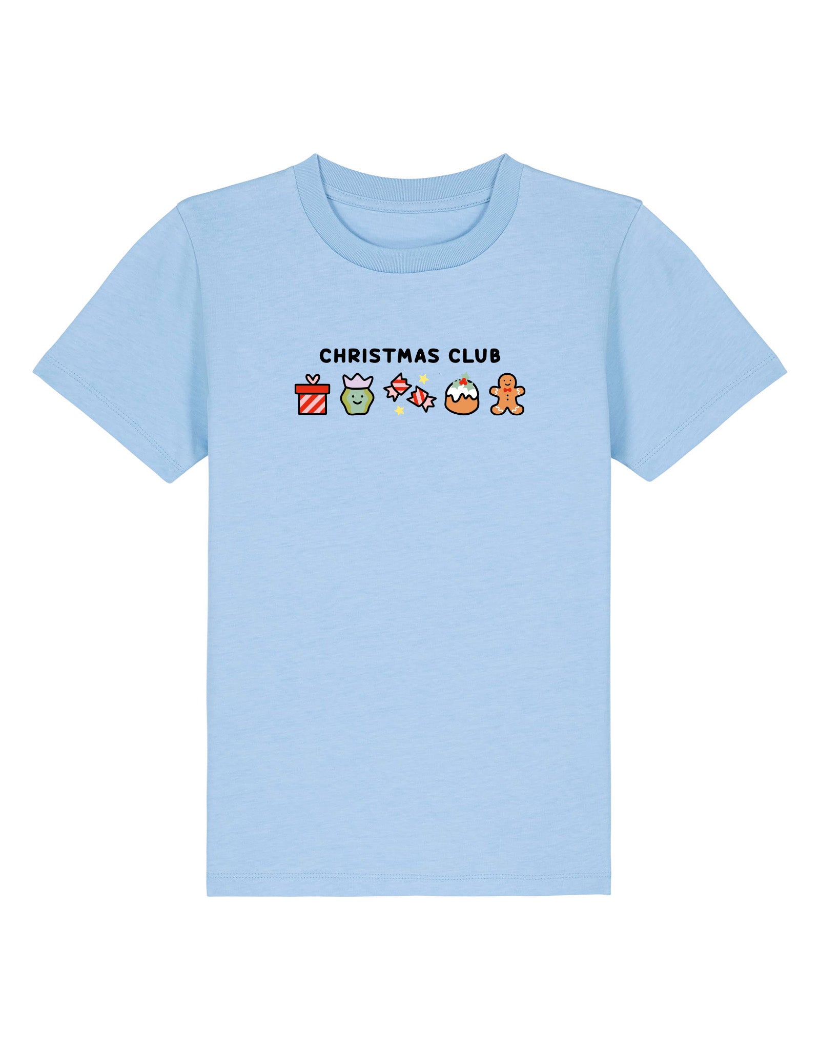 Christmas Club Embroidered Organic Cotton Childrens T-Shirt