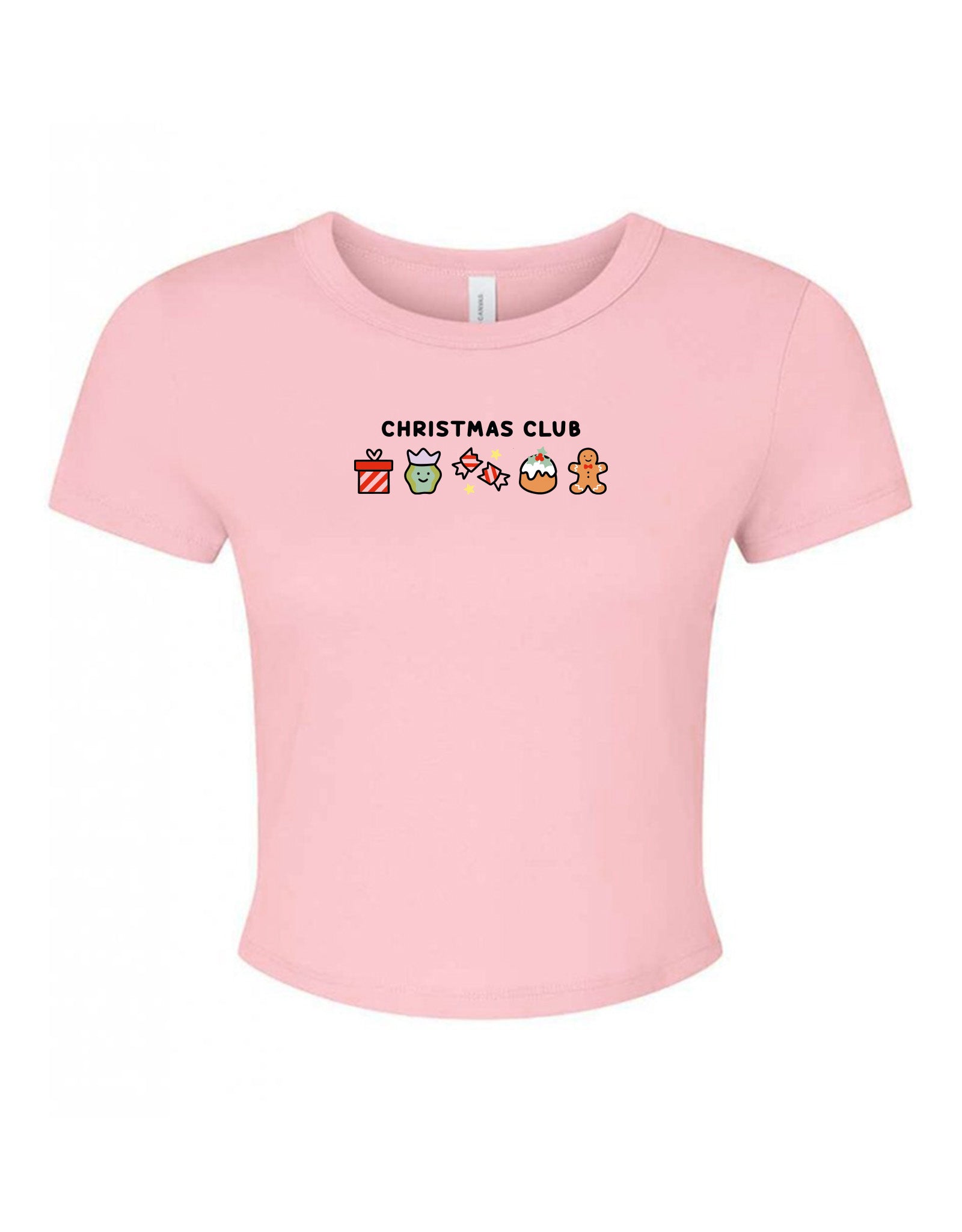 Christmas Club Embroidered Micro Rib Baby Tee