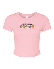Christmas Club Embroidered Micro Rib Baby Tee