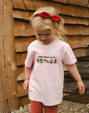 Christmas Club Embroidered Organic Cotton Childrens T-Shirt