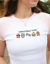 Christmas Club Embroidered Micro Rib Baby Tee