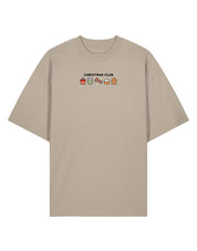Christmas Club Embroidered Oversized Organic Cotton Tee