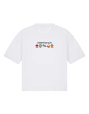 Christmas Club Embroidered Boxy Organic Cotton Tee