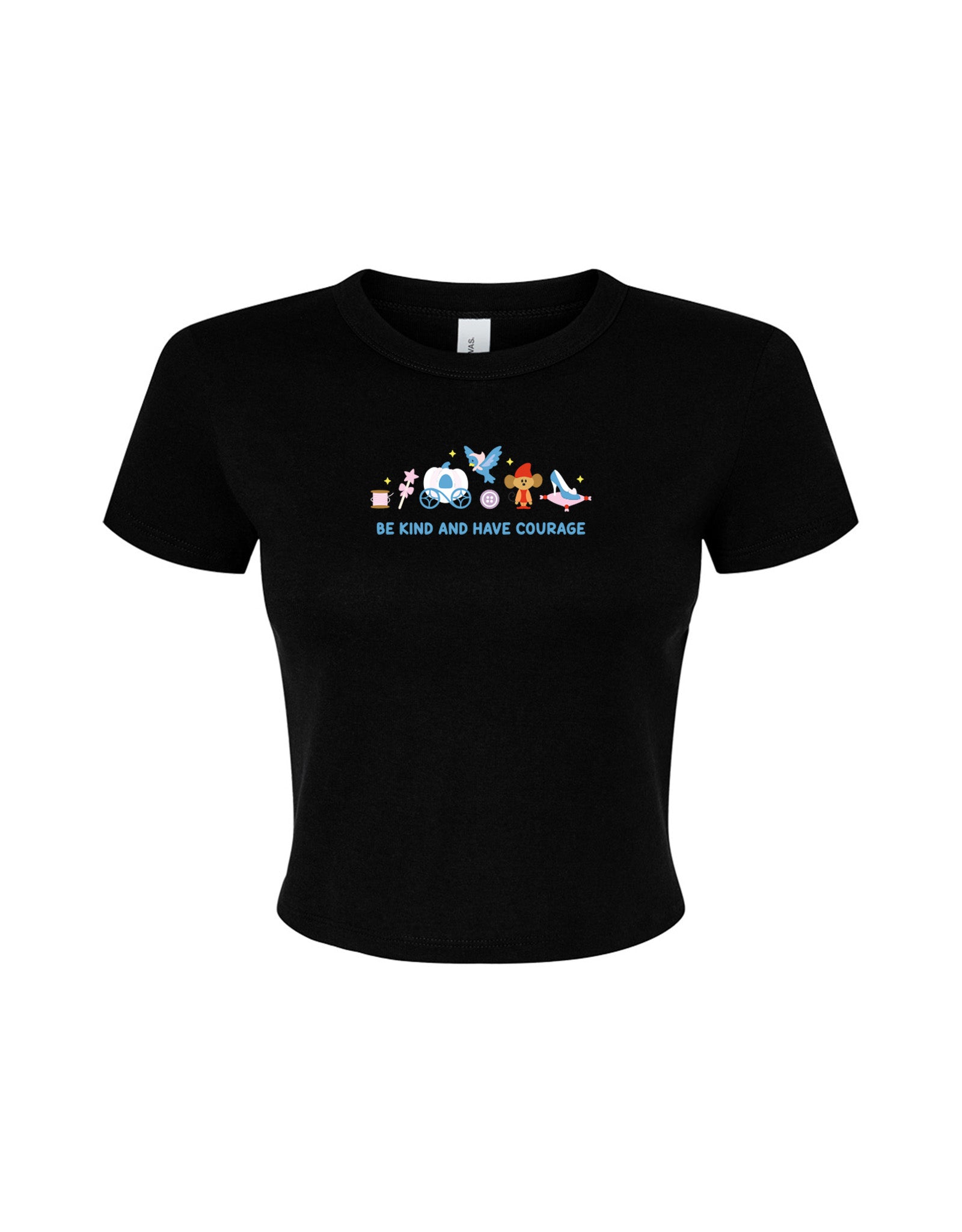 Cinderella Embroidered Micro Rib Baby Tee
