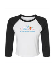 Cinderella Embroidered Micro Rib 3/4 Sleeve Tee