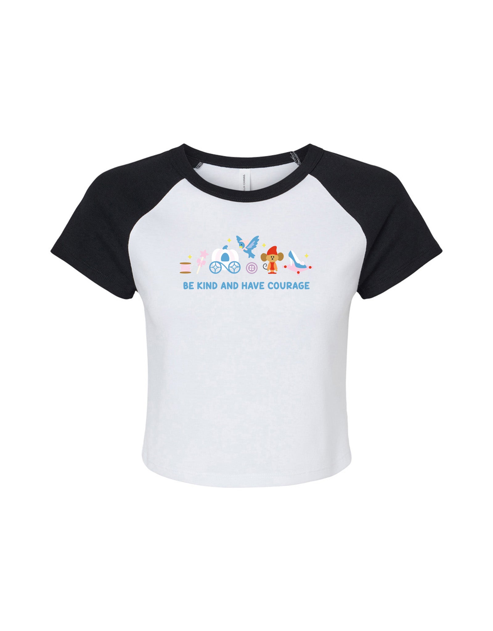 Cinderella Embroidered Micro Rib Raglan Baby Tee