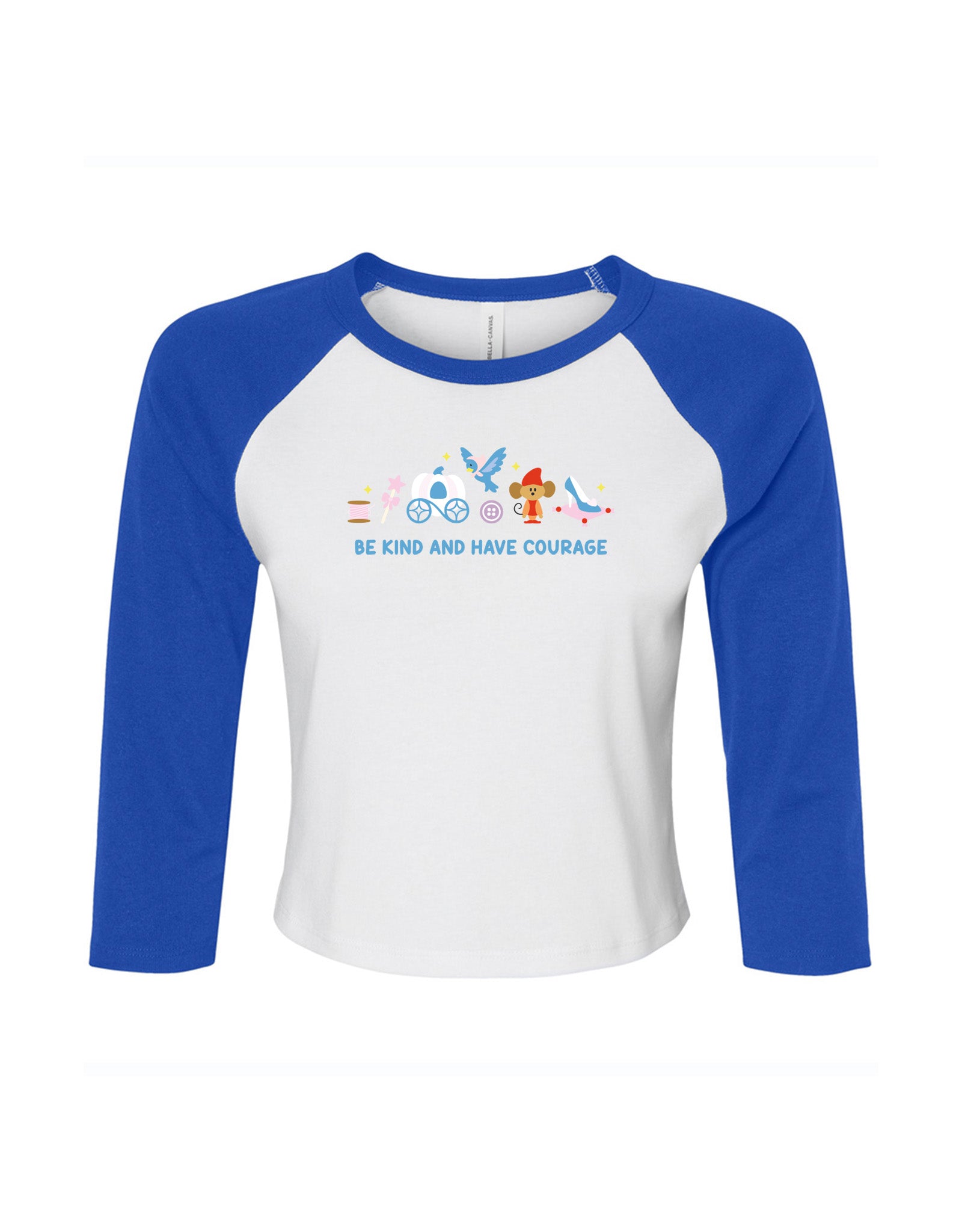 Cinderella Embroidered Micro Rib 3/4 Sleeve Tee
