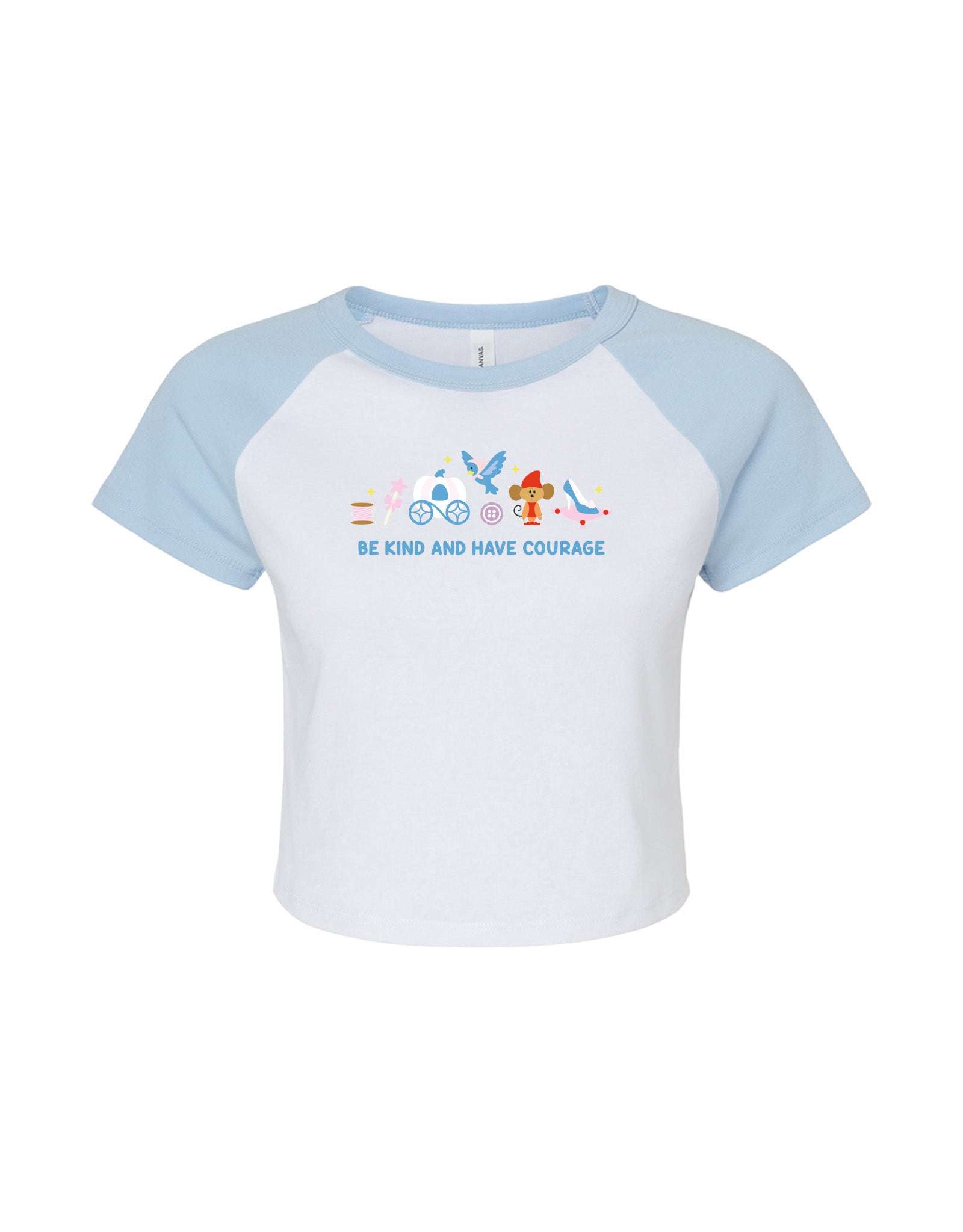 Cinderella Embroidered Micro Rib Raglan Baby Tee