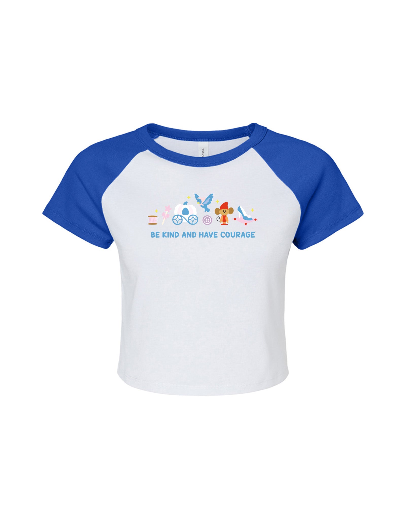 Cinderella Embroidered Micro Rib Raglan Baby Tee
