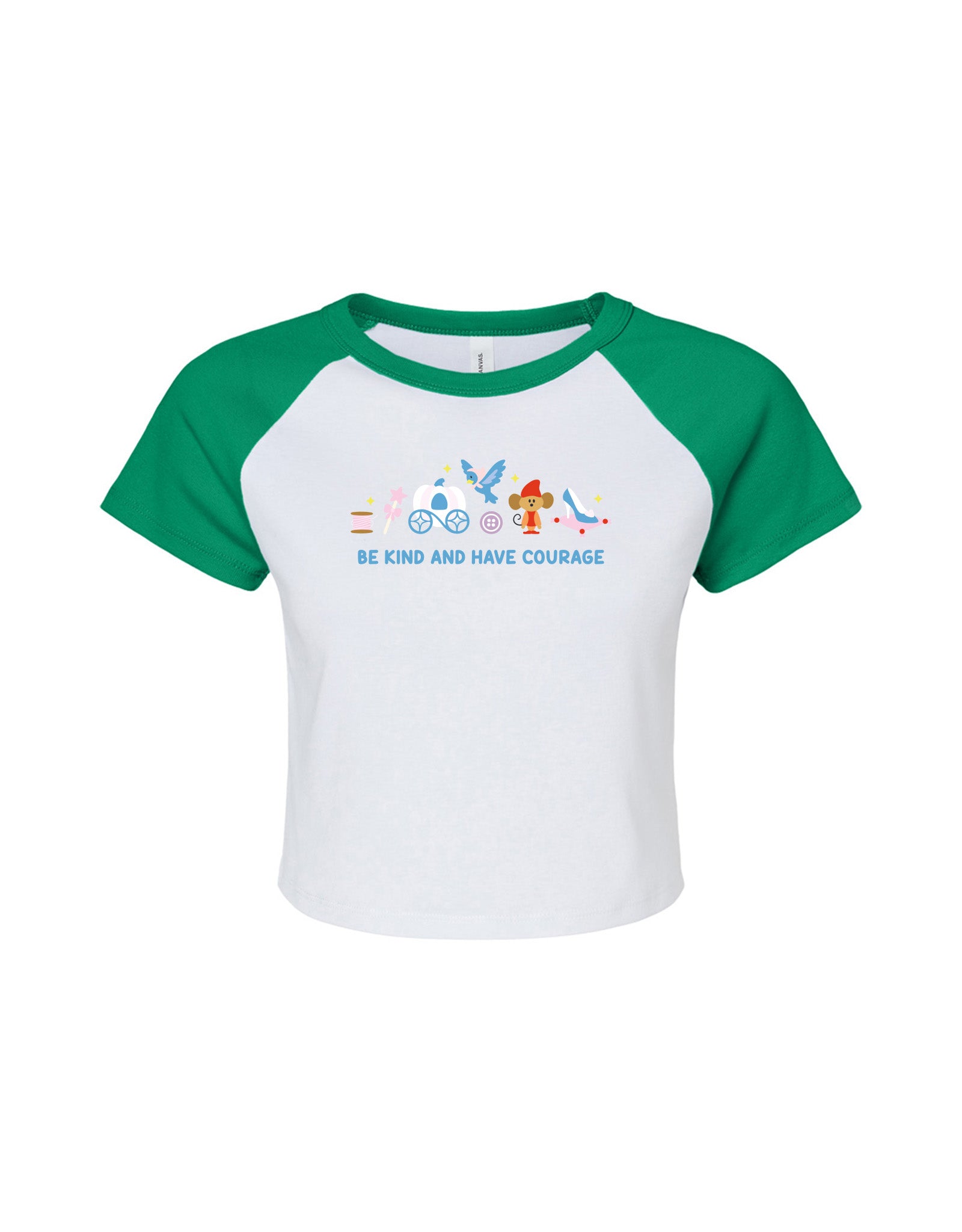 Cinderella Embroidered Micro Rib Raglan Baby Tee