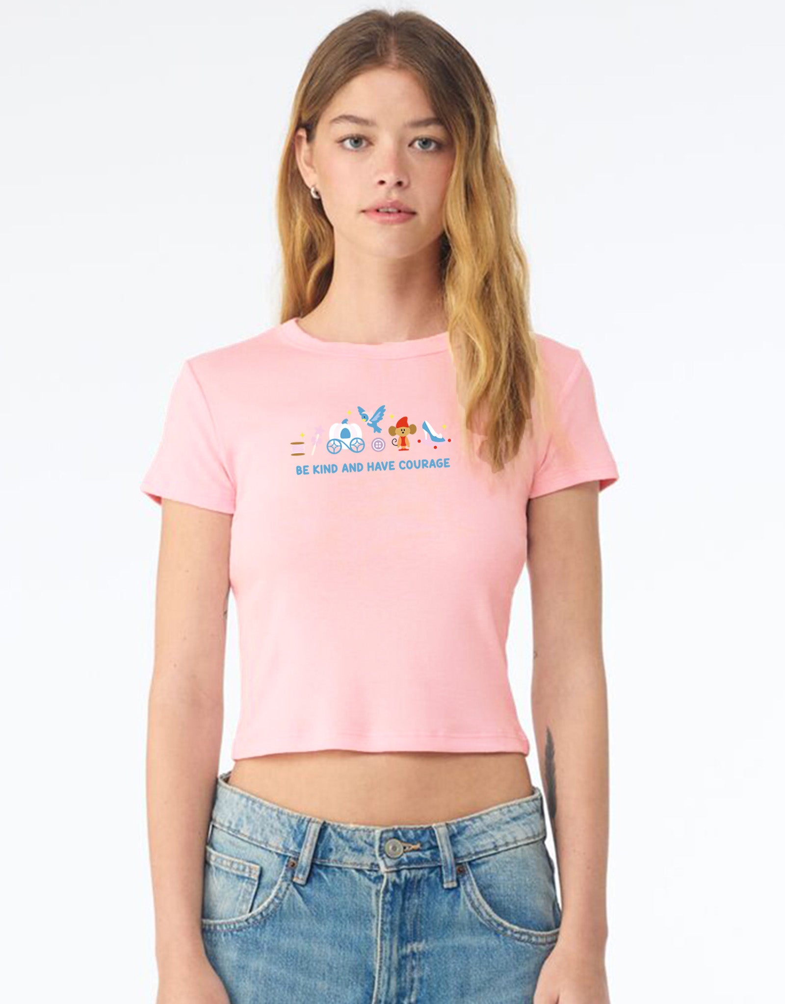 Cinderella Embroidered Micro Rib Baby Tee