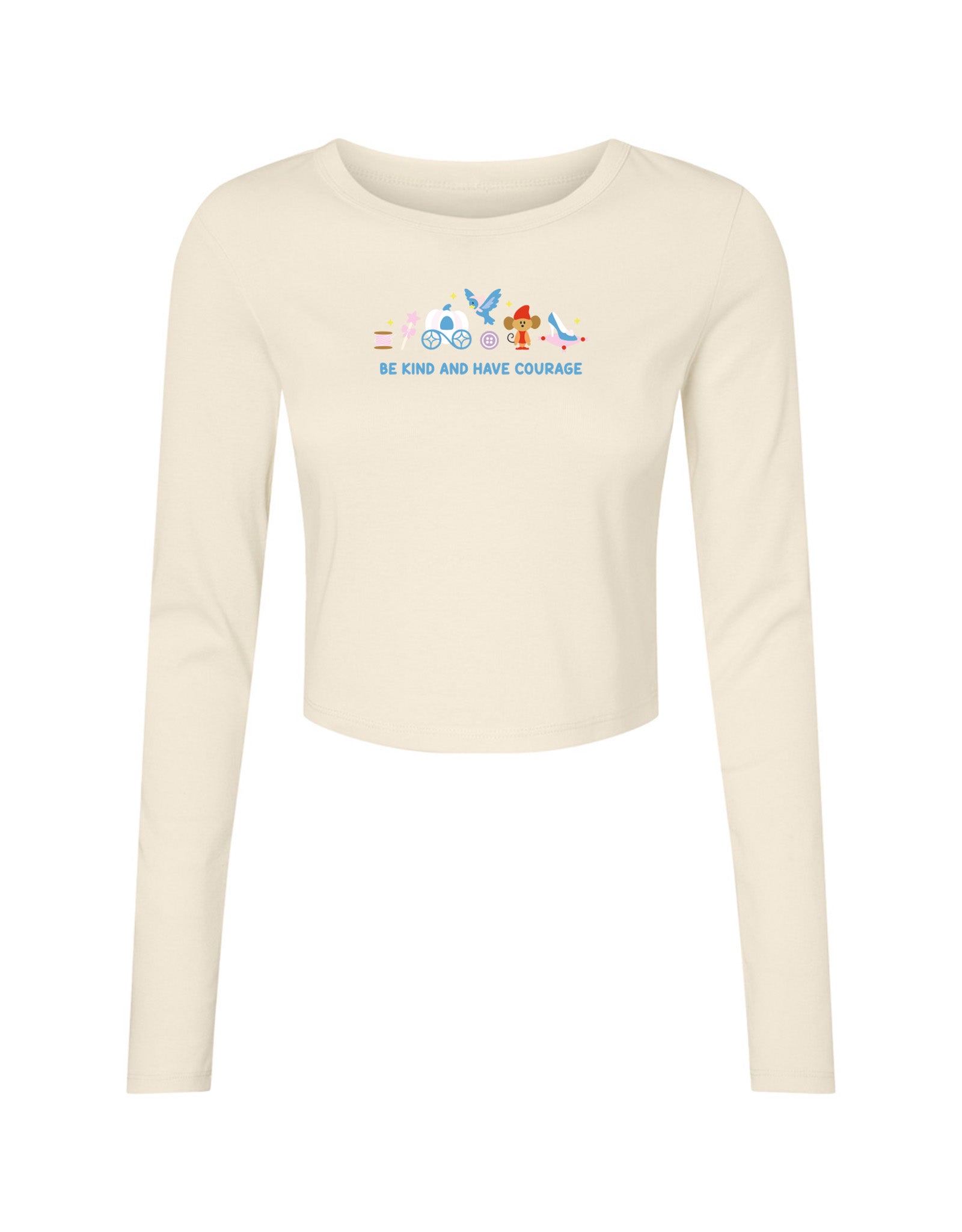 Cinderella Embroidered Micro Rib Long Sleeved Tee