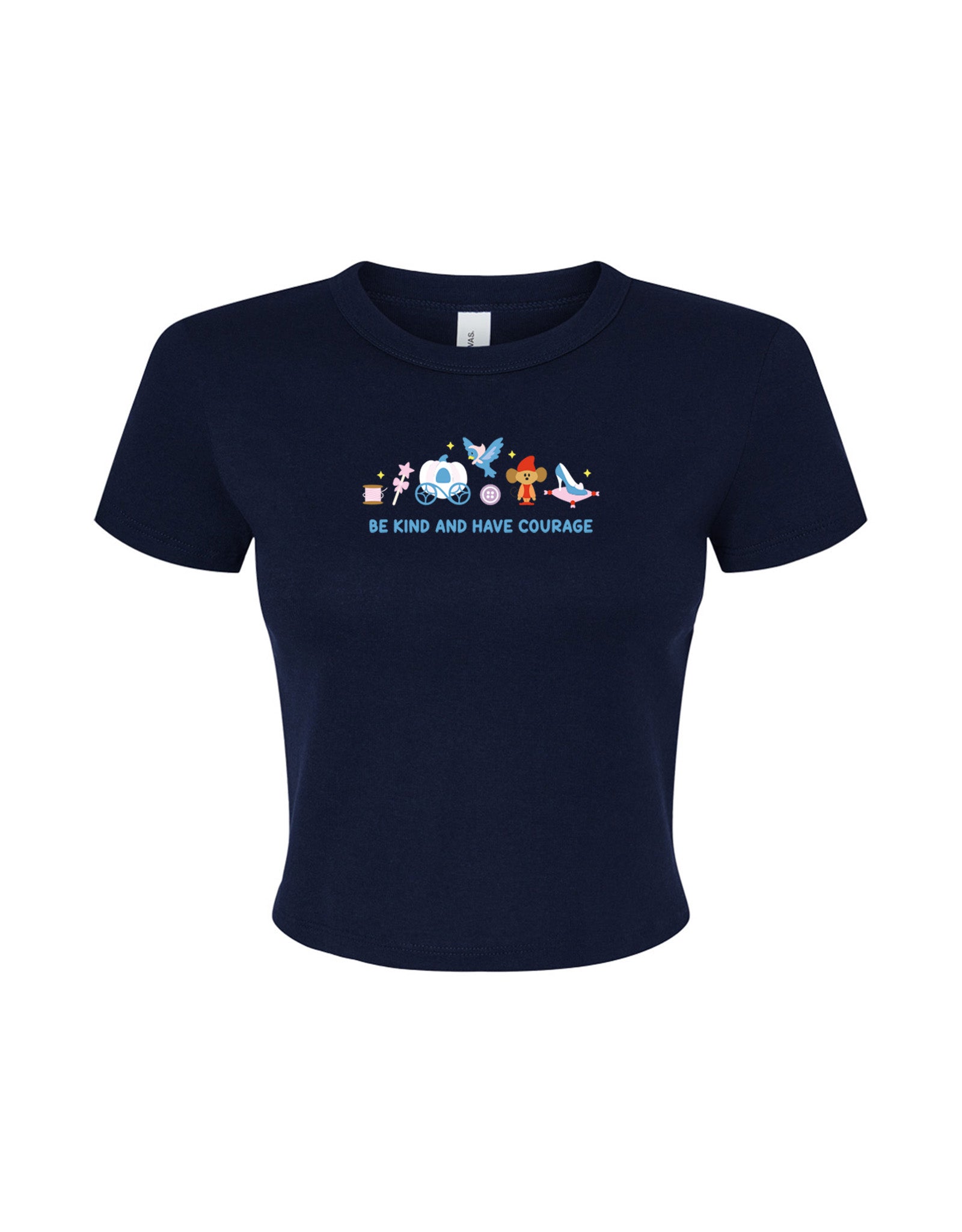 Cinderella Embroidered Micro Rib Baby Tee