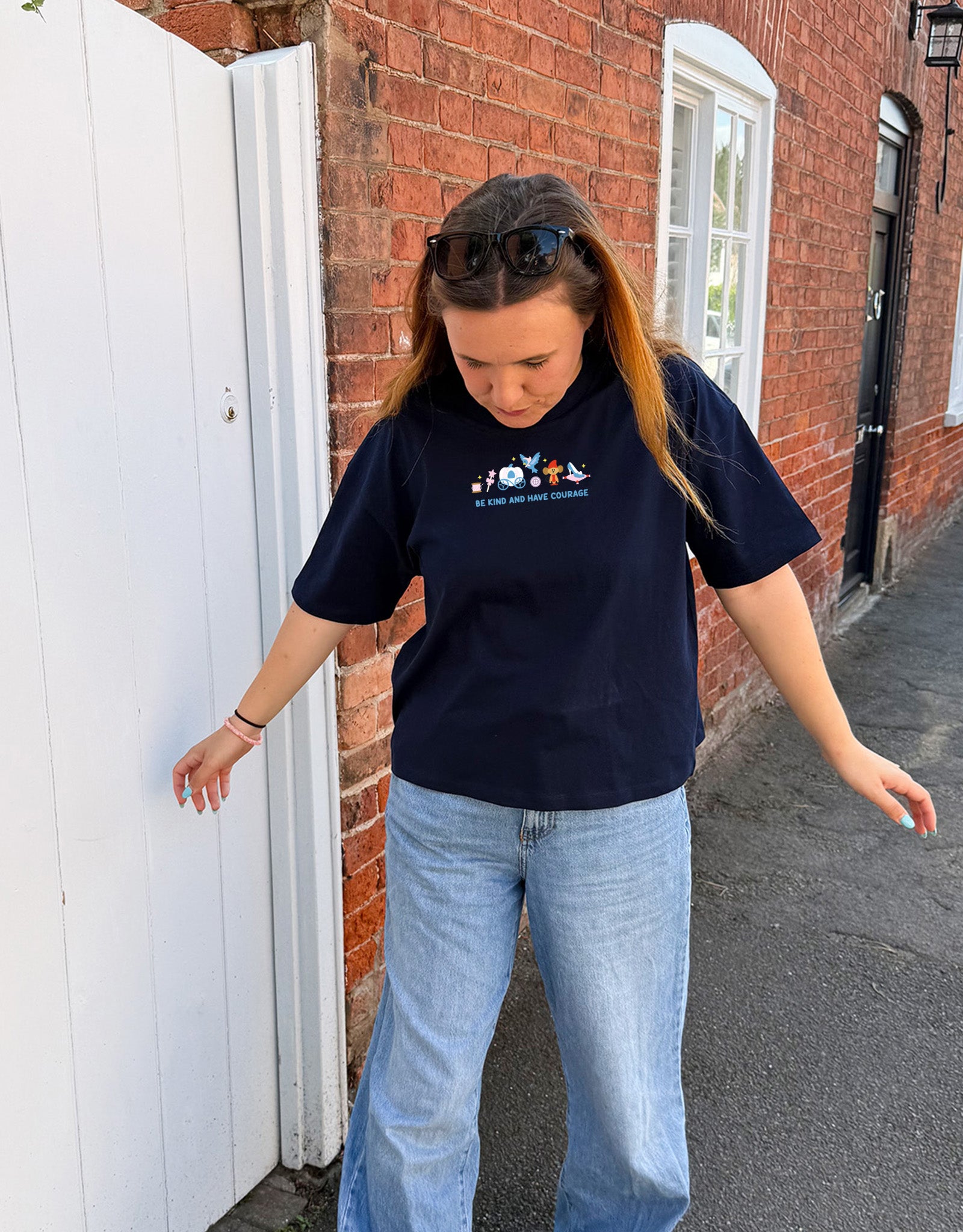 Cinderella Embroidered Boxy Organic Cotton Tee