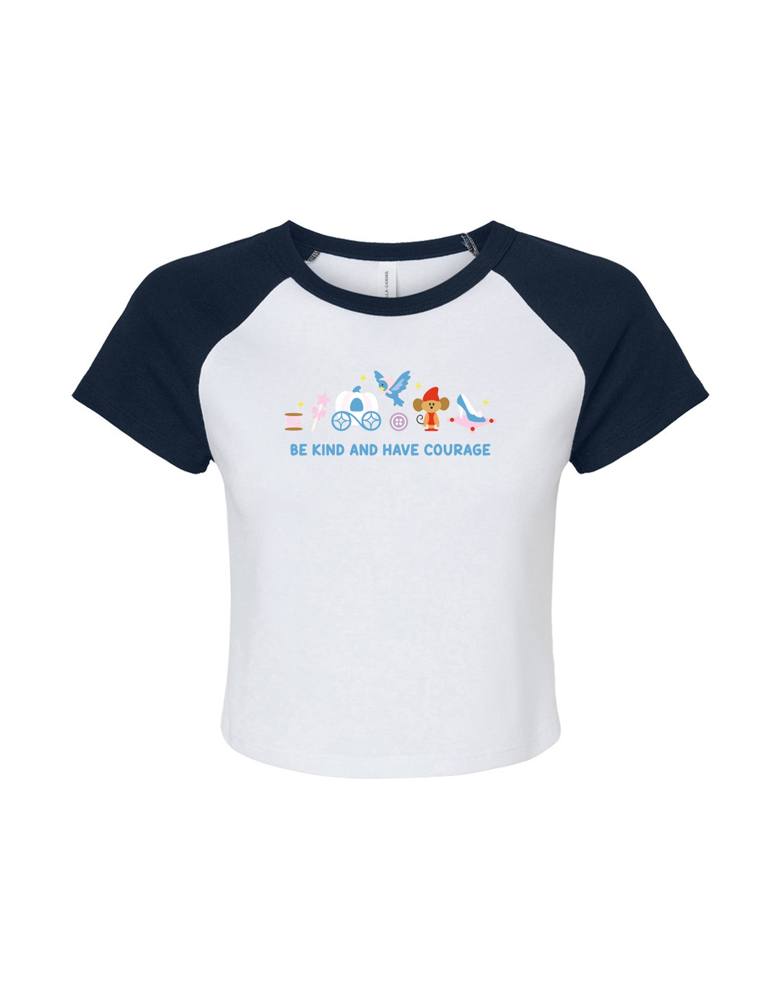Cinderella Embroidered Micro Rib Raglan Baby Tee