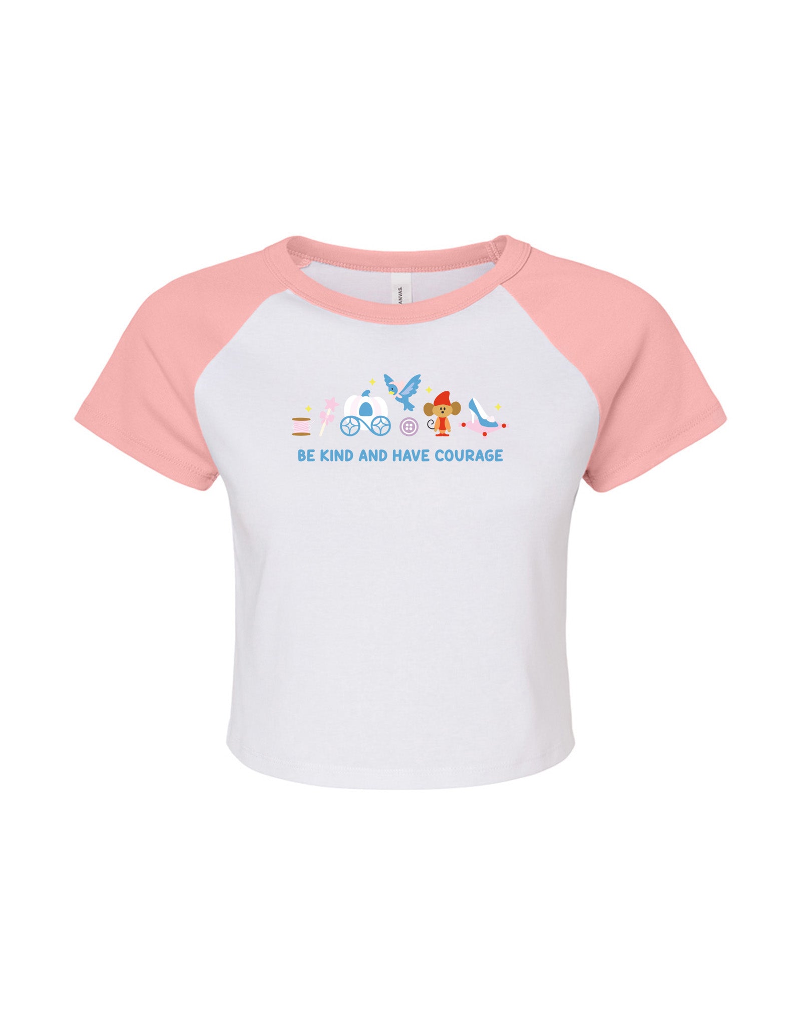 Cinderella Embroidered Micro Rib Raglan Baby Tee