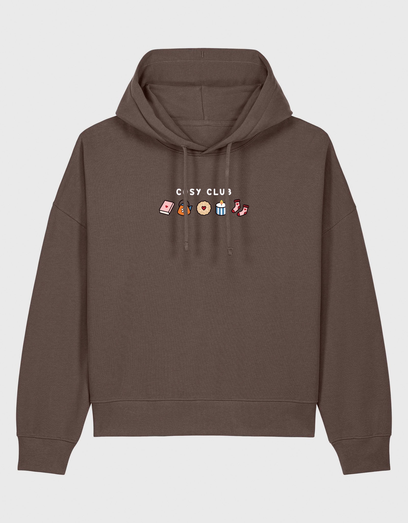 Cosy Club Embroidered Boxy Organic Cotton Hoodie