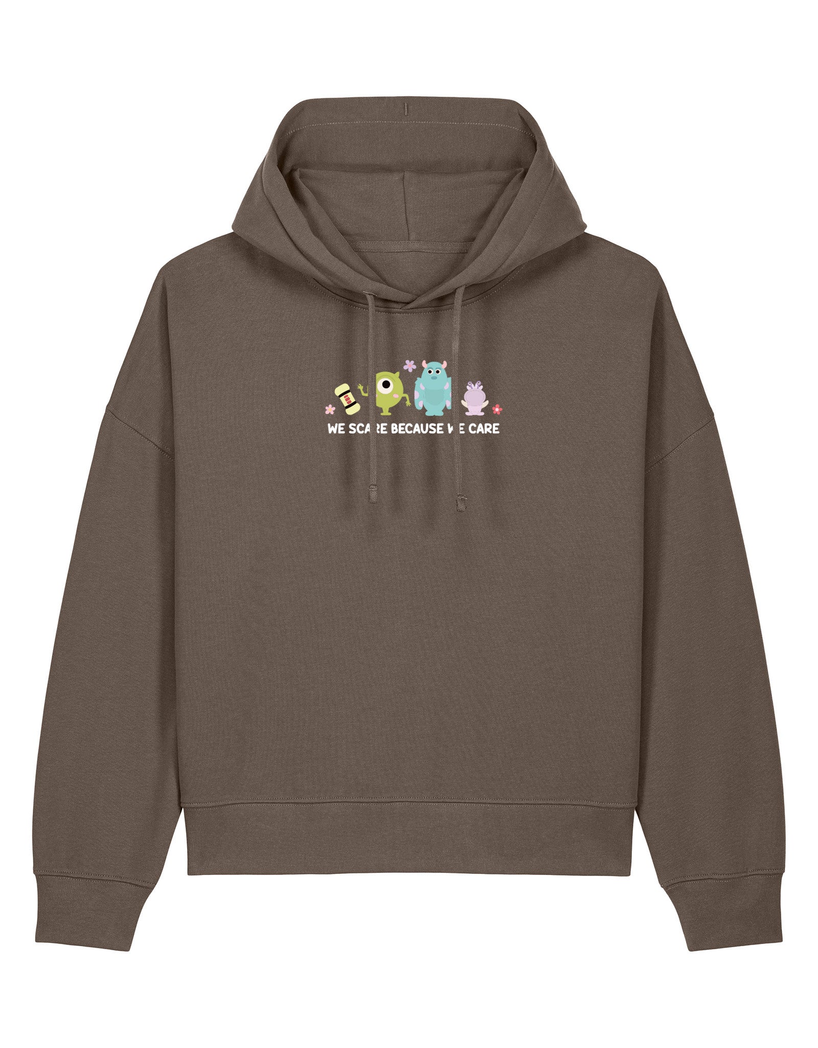 Monsters Embroidered Boxy Organic Cotton Hoodie