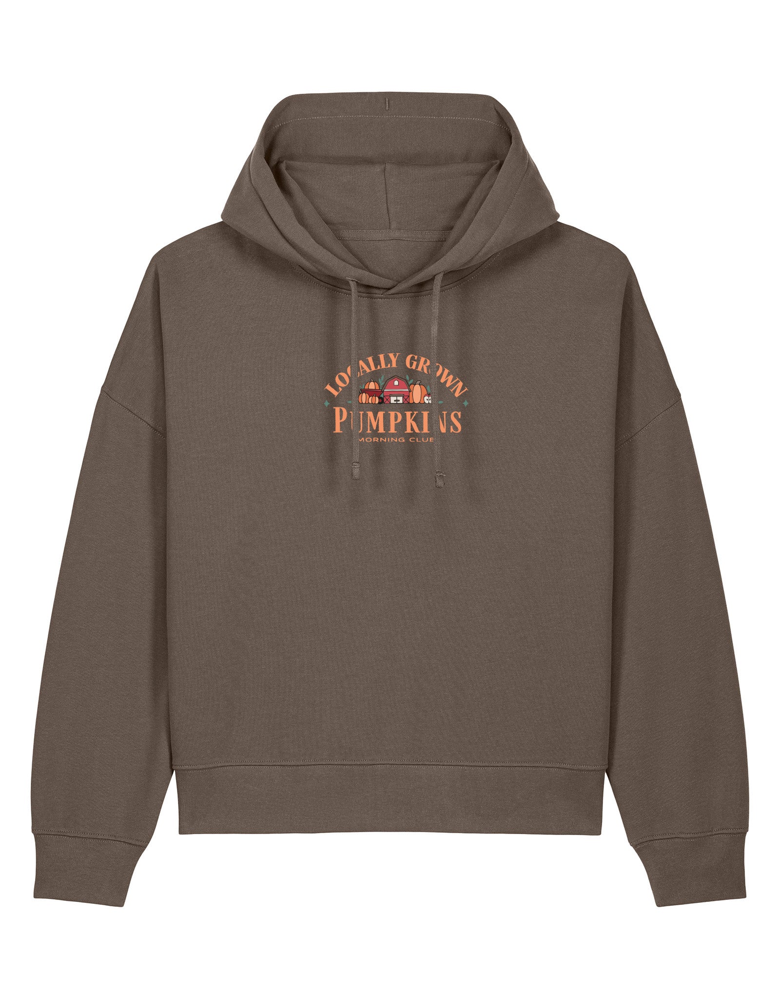 Pumpkins Embroidered Boxy Organic Cotton Hoodie