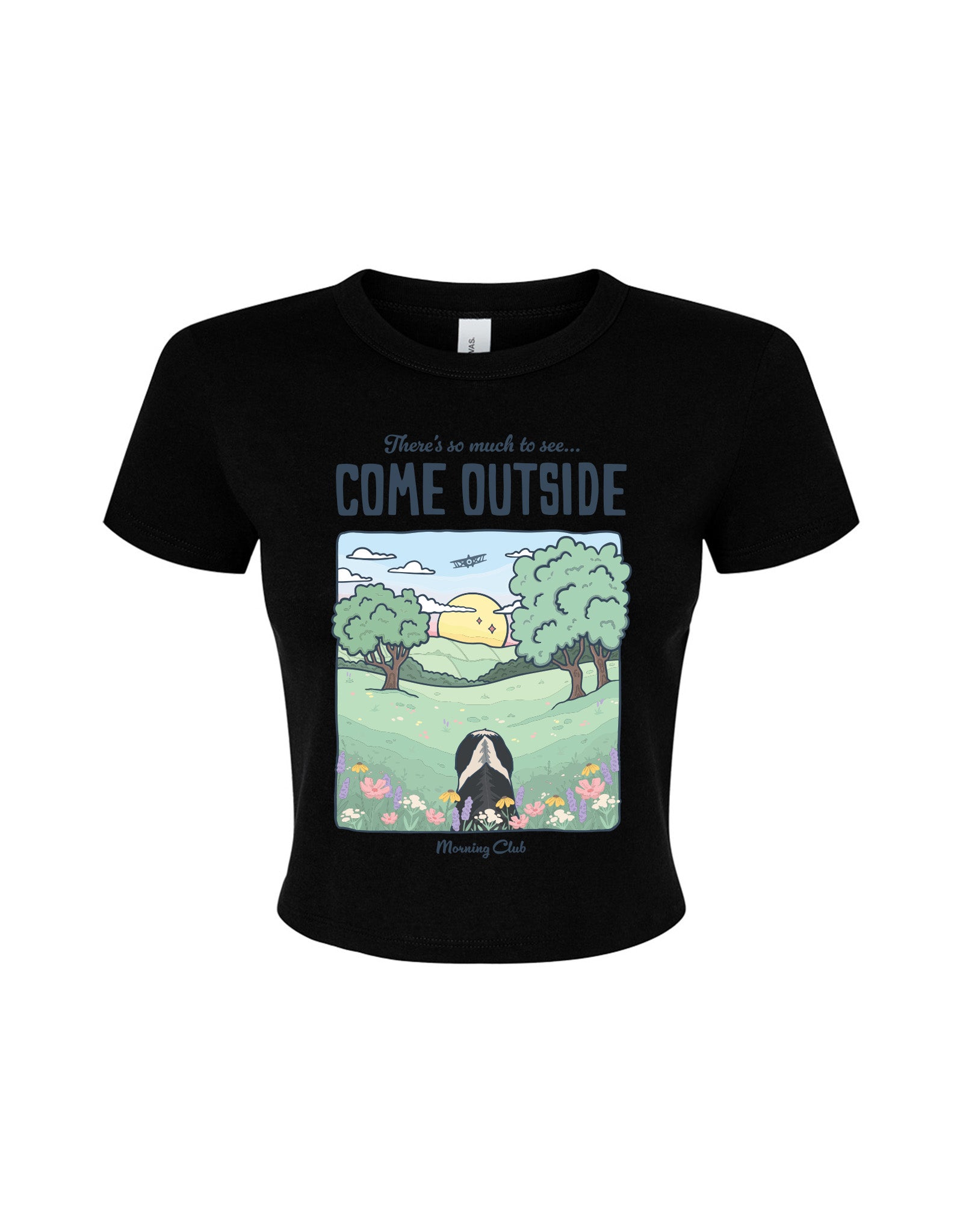 Come Outside Printed Micro Rib Baby Tee