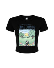 Come Outside Printed Micro Rib Baby Tee